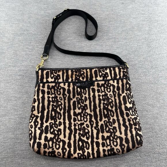 COACH F31686 - Ocelot Brown & Beige Print Canvas Slim Crossbody Bag  PU4 - Picture 1 of 12